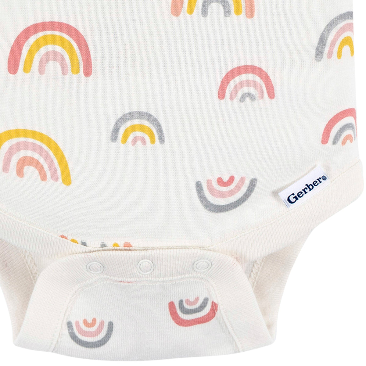 Baby Girls Rainbow Short Sleeve Onesies Bodysuit, view 3