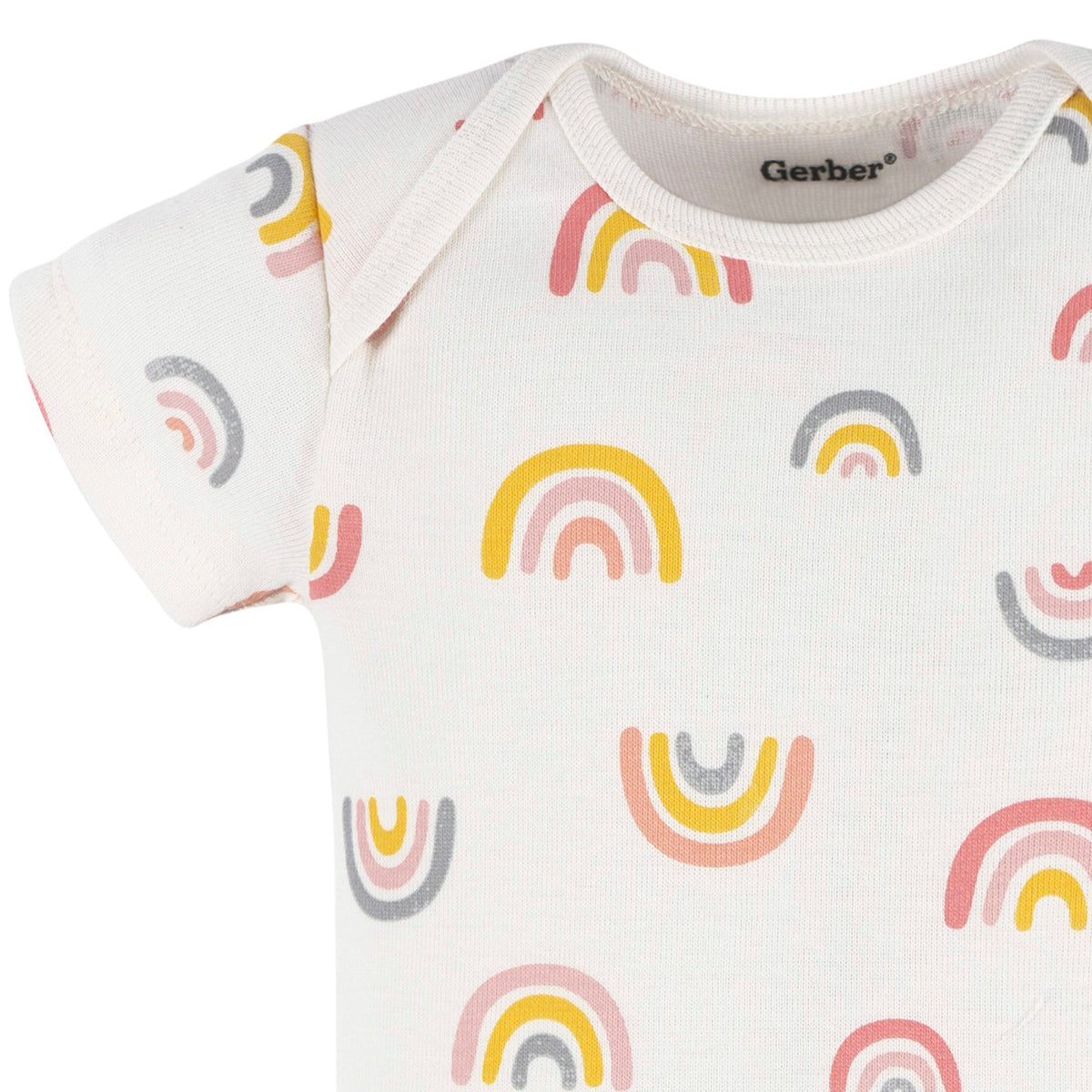 Baby Girls Rainbow Short Sleeve Onesies Bodysuit, view 2