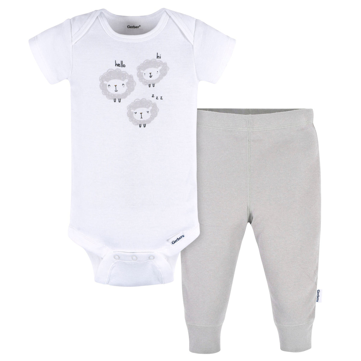 2-Piece Baby Neutral Clouds Bodysuit & Pant Set