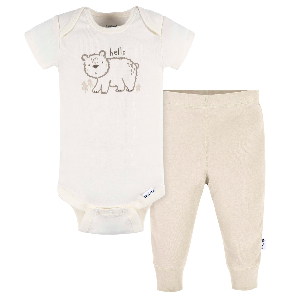 2-Piece Baby Neutral Elephant Bodysuit & Pant Set