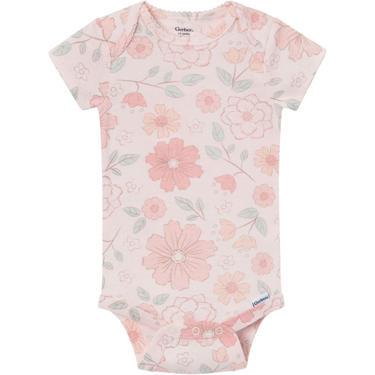 3-Pack Baby Girls Romantic Floral Short Sleeve Onesies Bodysuits