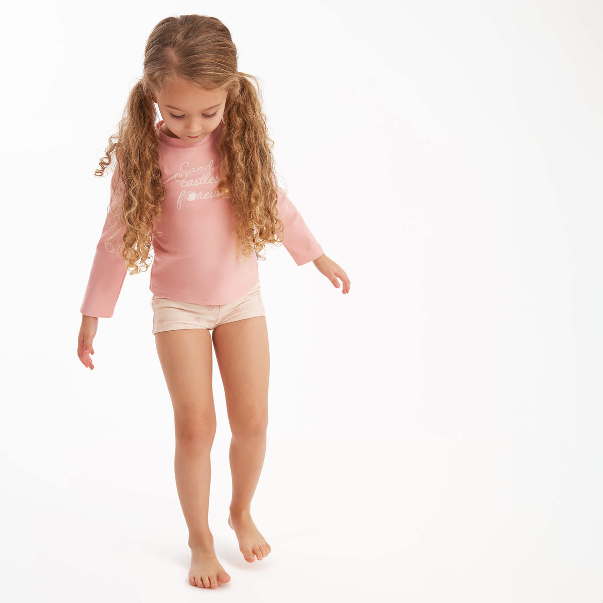 2-Piece Infant & Toddler Girls Starfish Rashguard Set, view 2