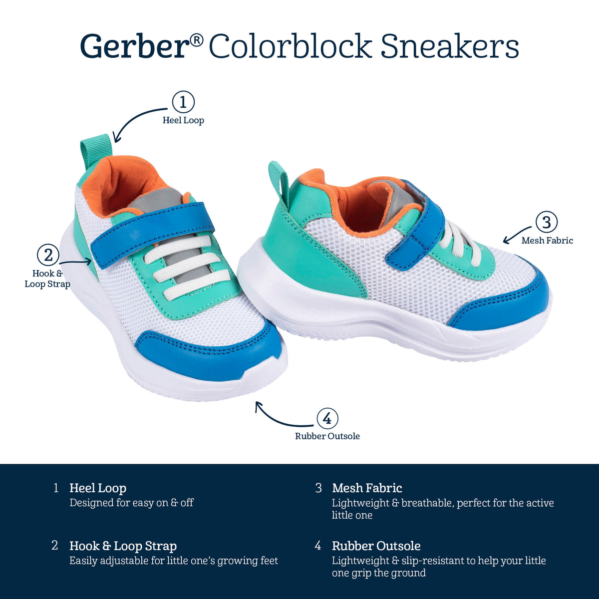 Infant & Toddler Boys Blue Colorblock Sneaker, view 5