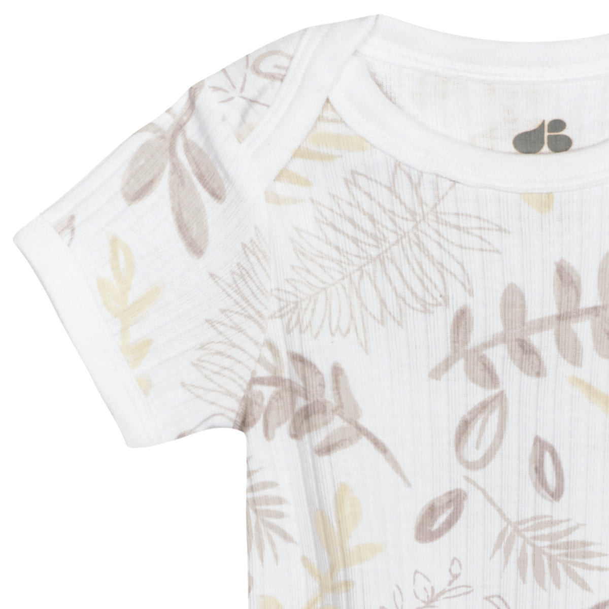 3-Pack Baby Neutral Natural Leaves Short Sleeve Bodysuits, view 6