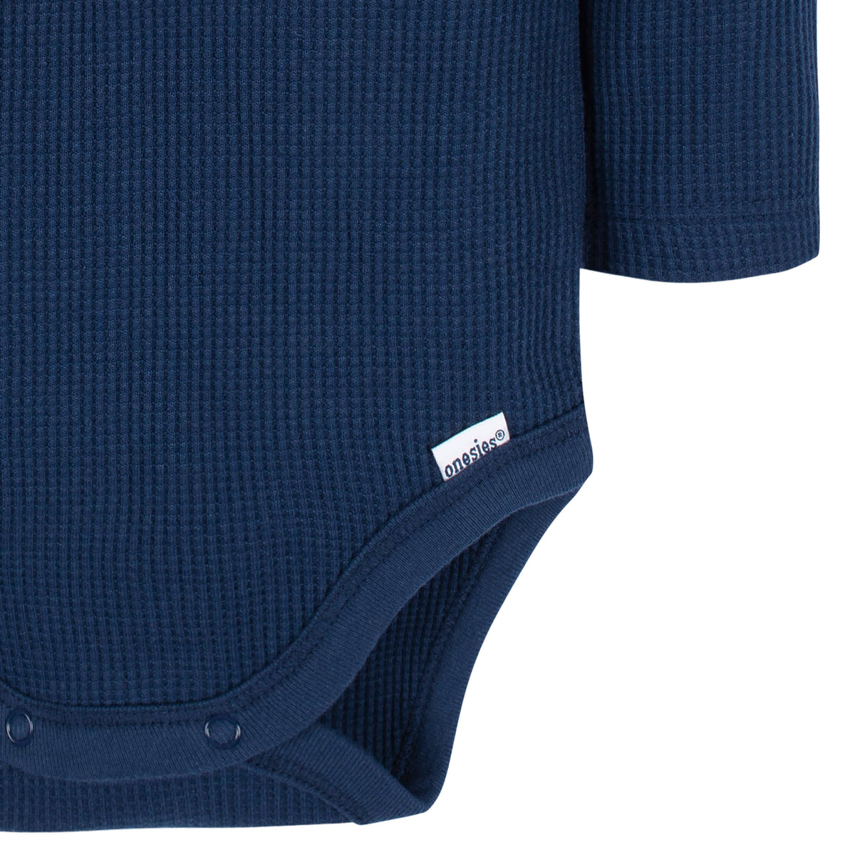 2-Pack Baby Boys Navy & Light Blue Long Sleeve Henley Onesies Bodysuits, view 7