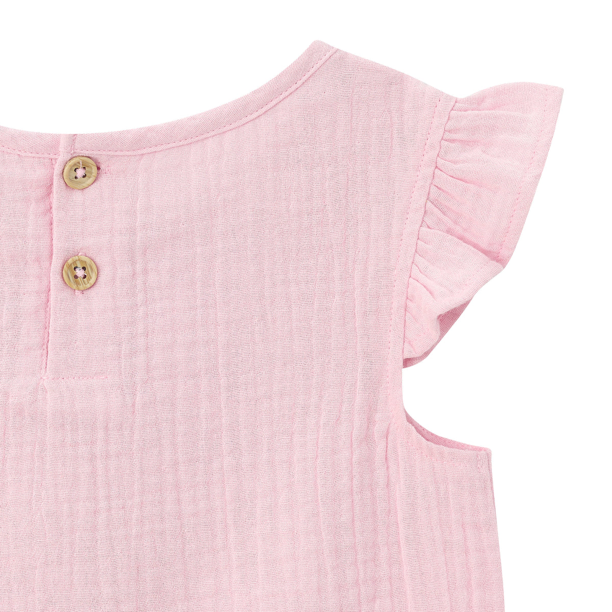 Infant & Toddler Girls Pink Gauze Flutter Sleeve Top, view 2