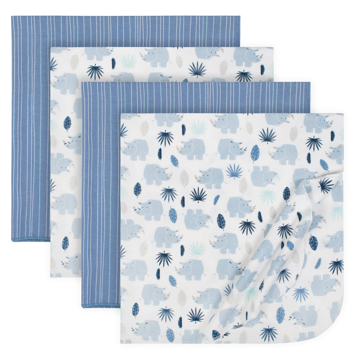 4-Pack Baby Boys Receiving Blankets