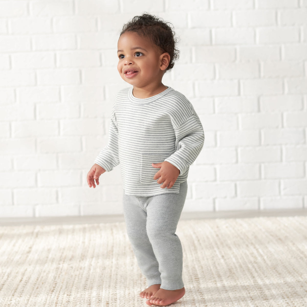 Infant & Toddler Boys Gray Heather Sweater Knit Jogger, view 2