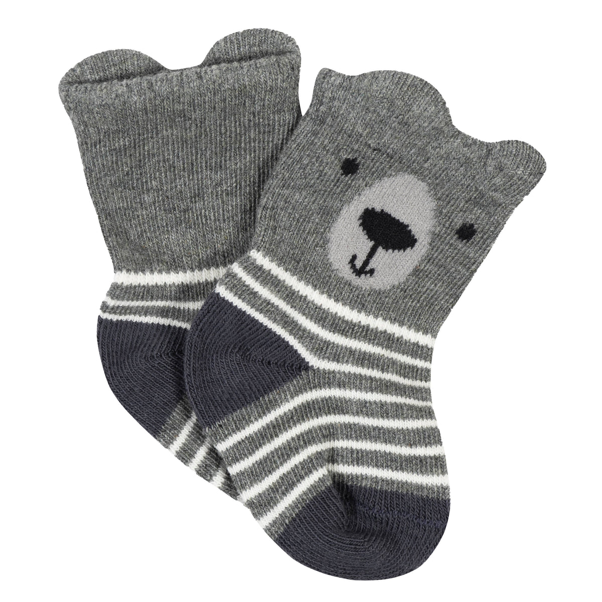 6-Pack Baby Boys Bear Wiggle Proof Socks, view 5