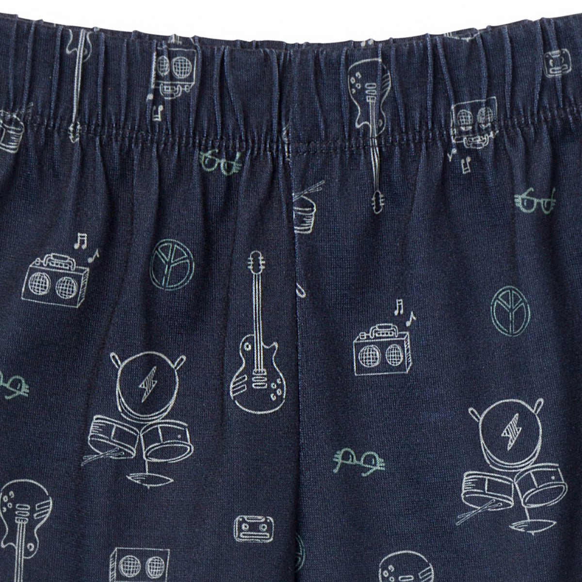 3-Piece Toddler Boys Rock & Roll T-Shirt, Shorts & Pants Pajama Set, view 5