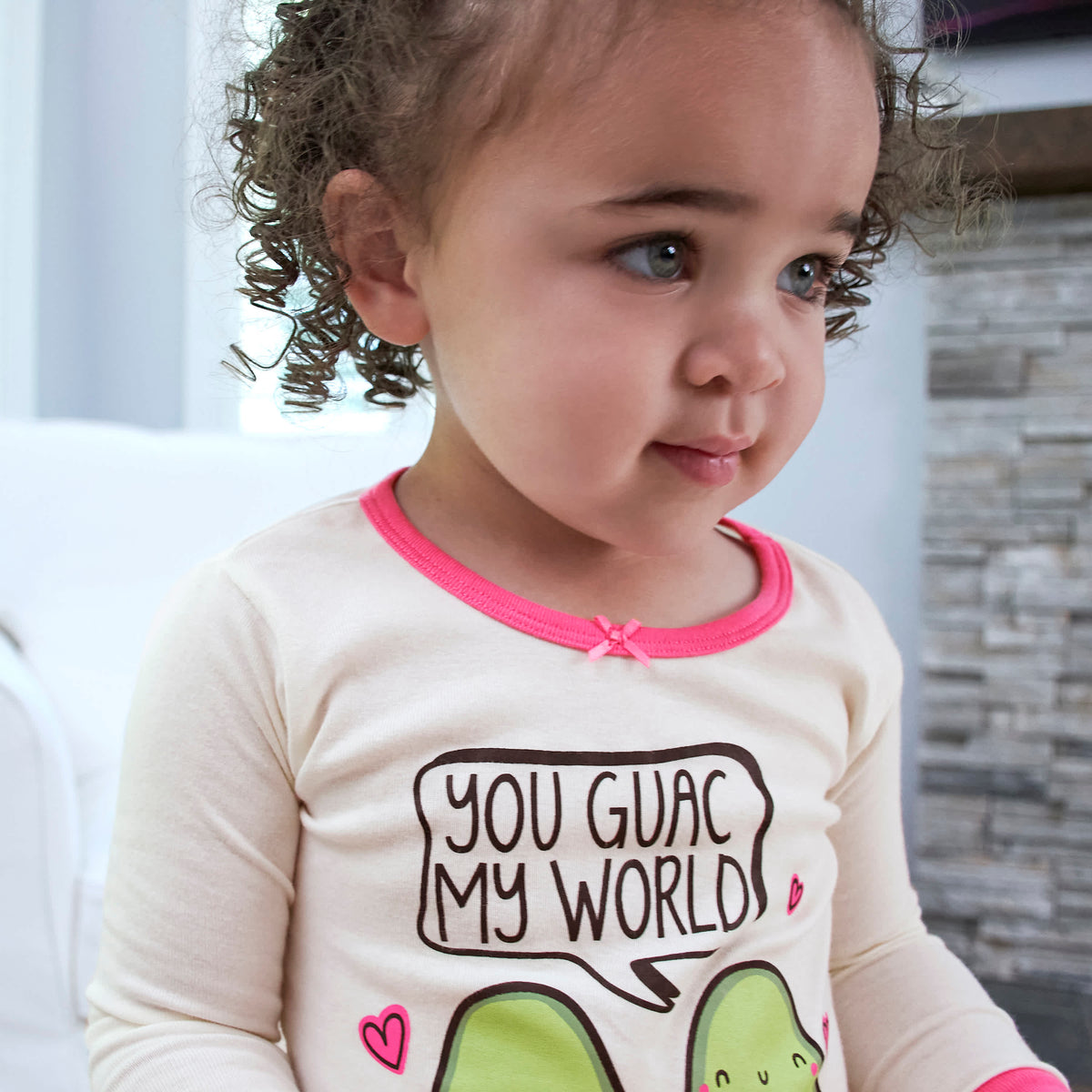 4-Piece Infant & Toddler Girls Pink Avocado Snug Fit Cotton Pajamas, view 2