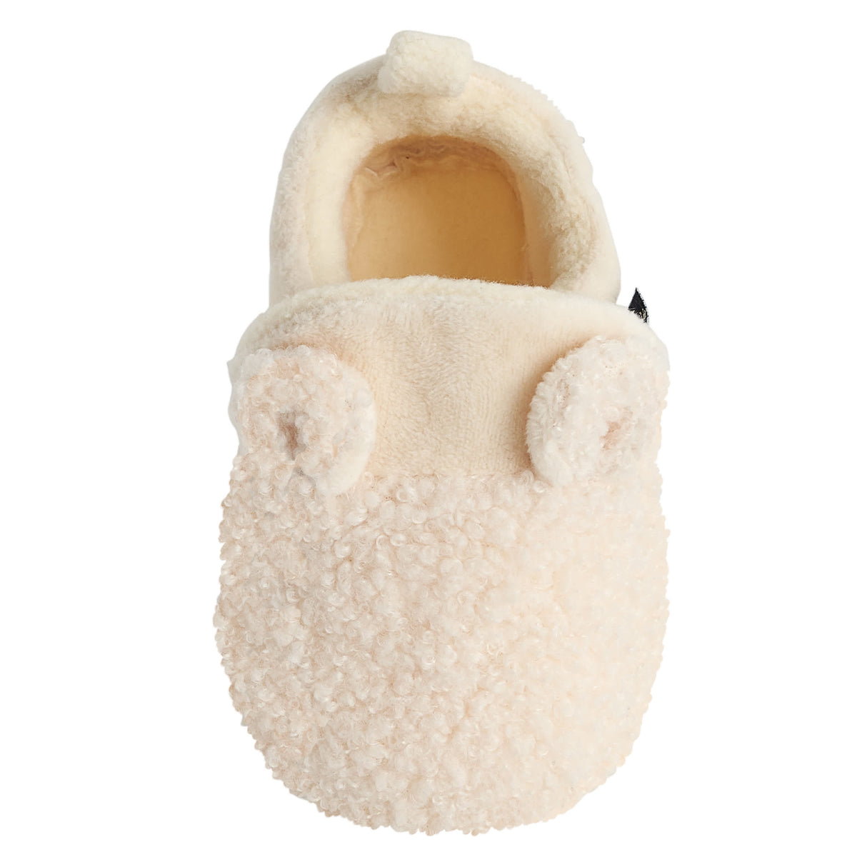 Baby Neutral Ivory Sherpa Booties, view 7