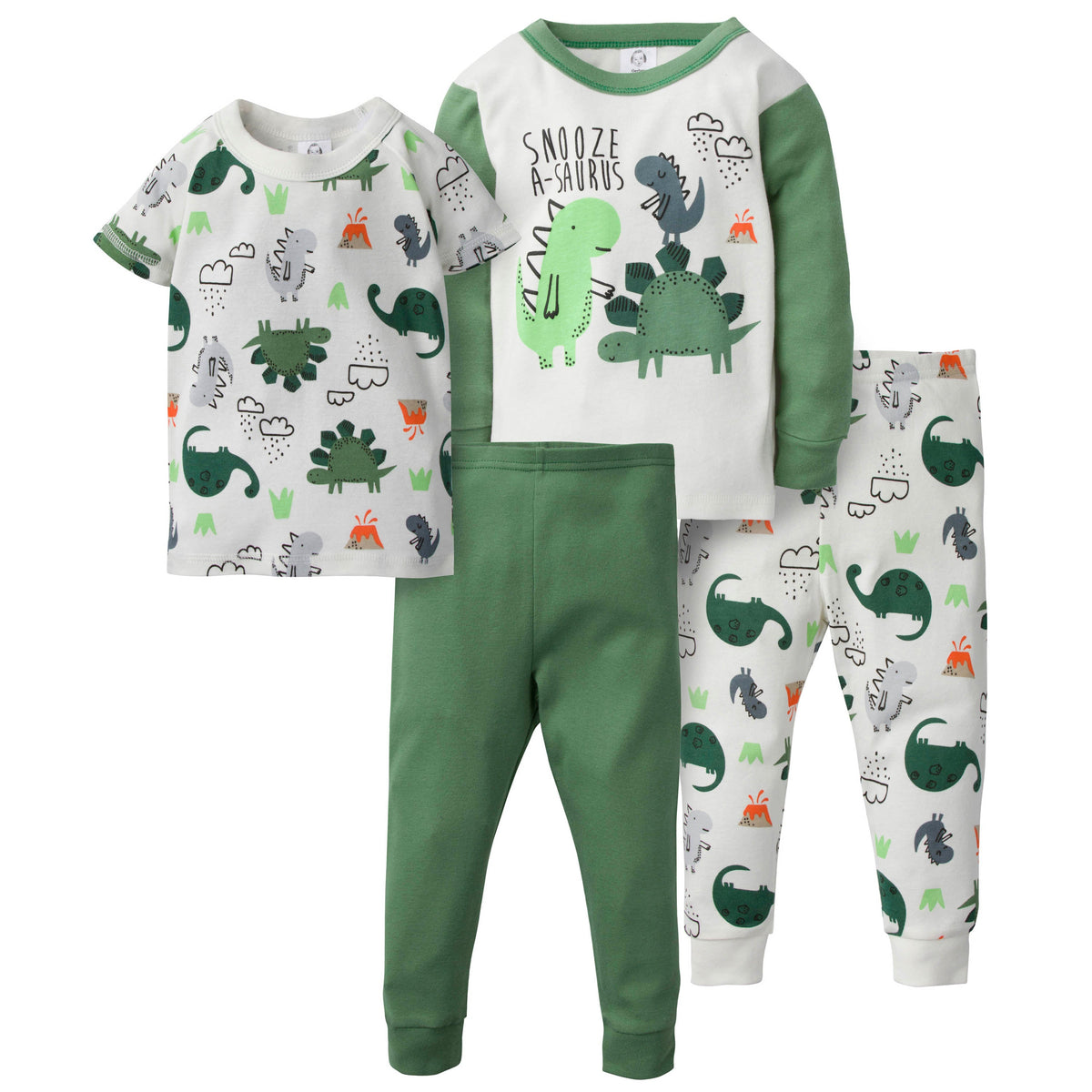 4-Piece Toddler Boys Snooze A-Saurus Cotton PJ's