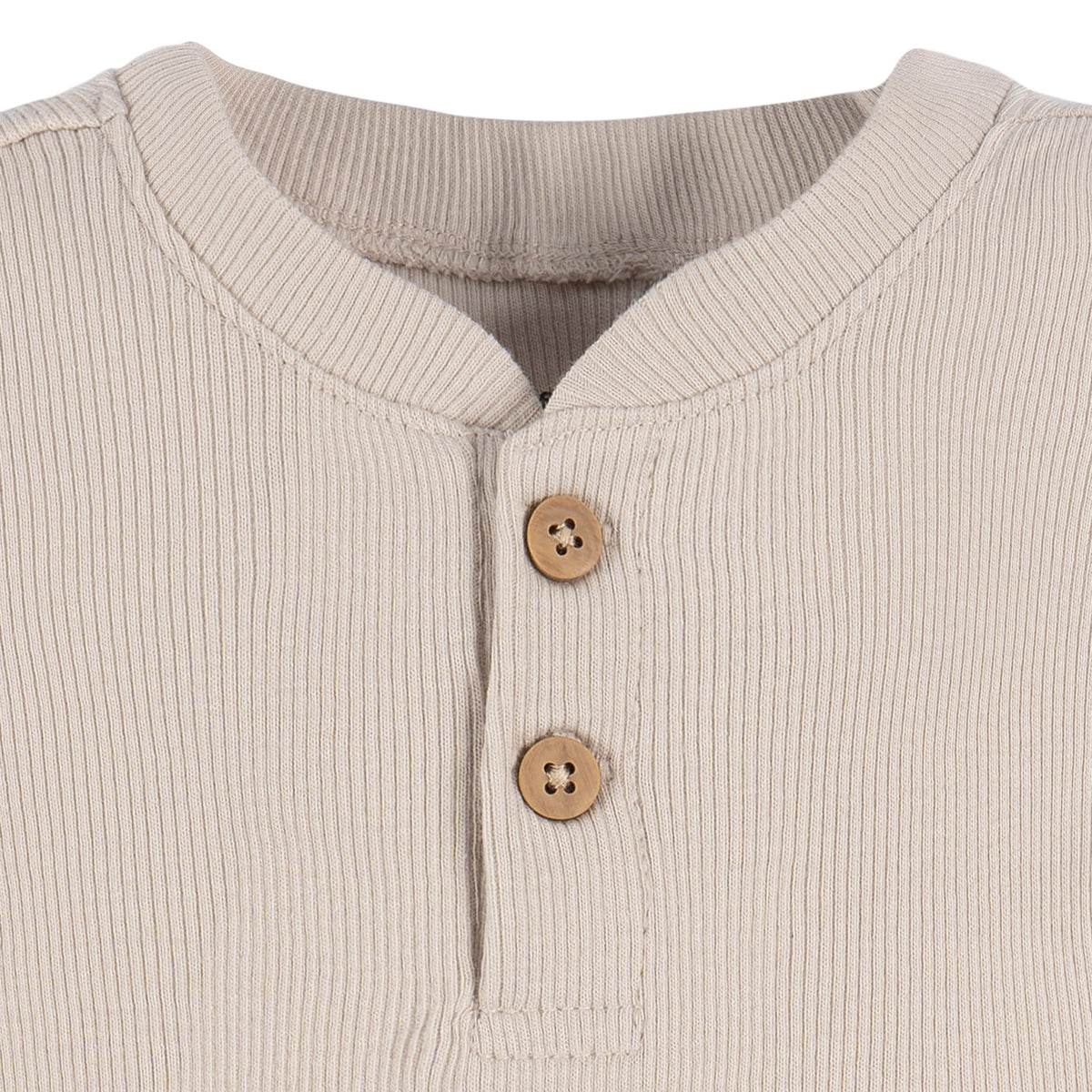 2-Piece Baby Boys Beige Bodysuit and Shorts Set, view 3