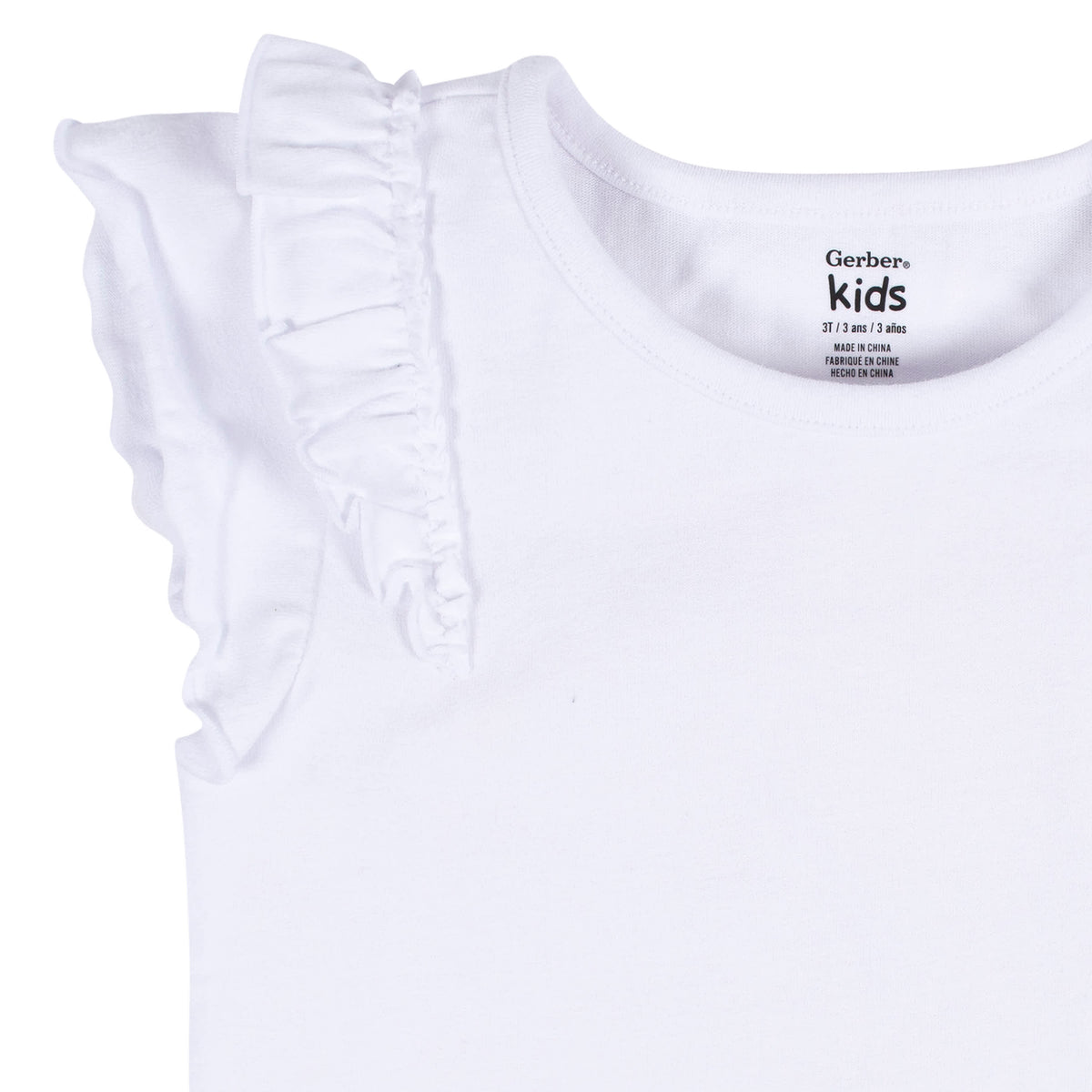 2-Pack Infant & Toddler Girls Pink & White Double Ruffle Tops, view 3