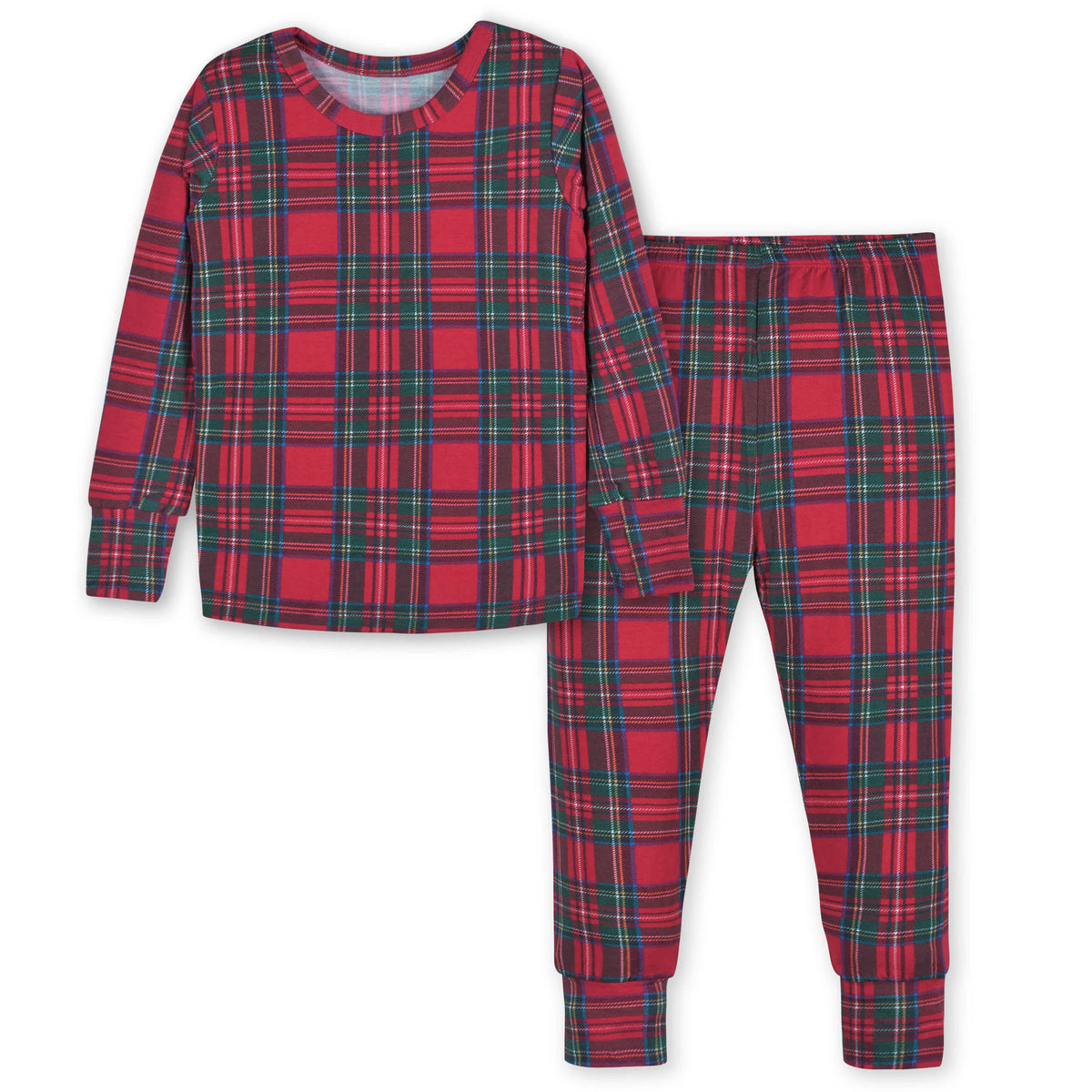 2-Piece Infant & Toddler Plaid About You Buttery Soft Viscose Made from Eucalyptus Snug Fit Holiday Pajamas, view 2