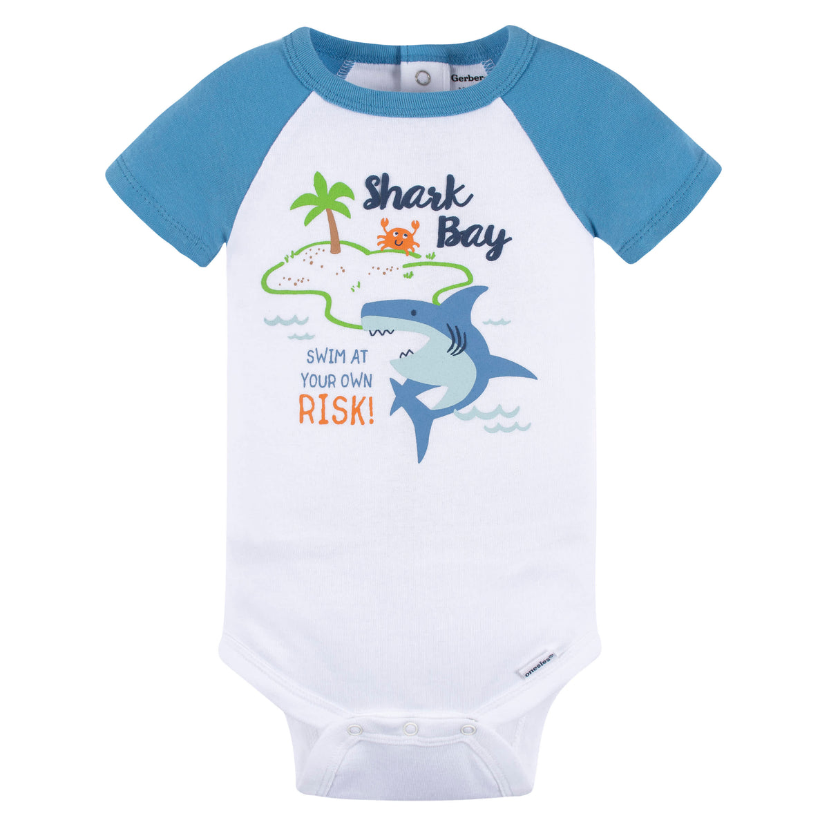 4-Pack Baby Boys Shark Bay Short Sleeve Onesies Brand Bodysuits, view 2