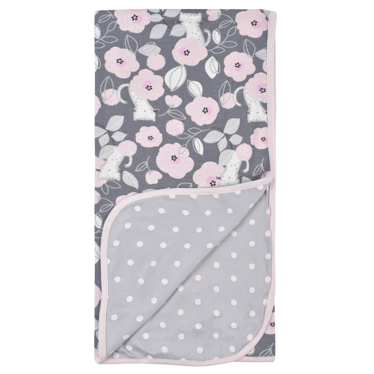 Baby Girls Floral Reversible Baby Blanket