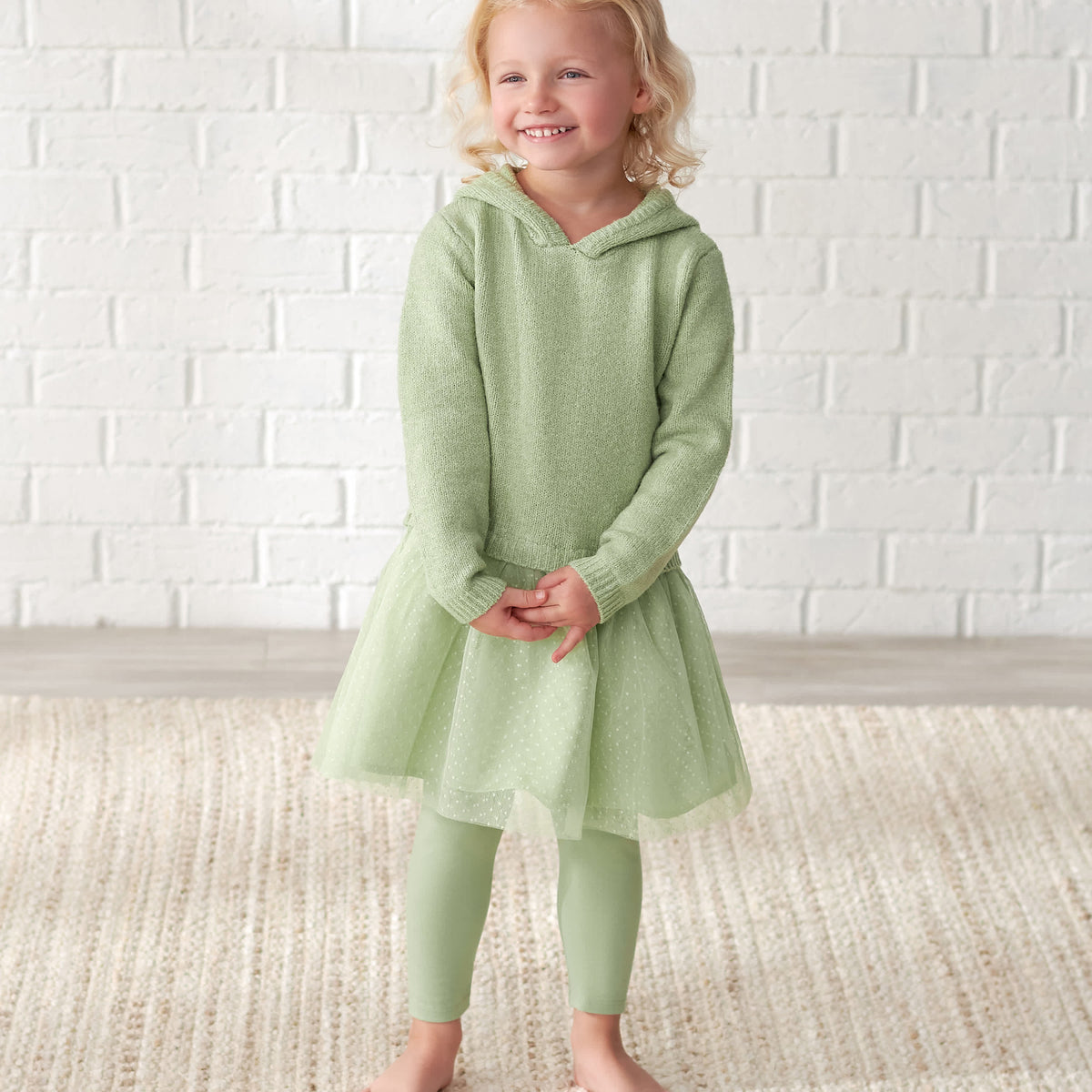 Infant & Toddler Girls Green Leggings, view 5