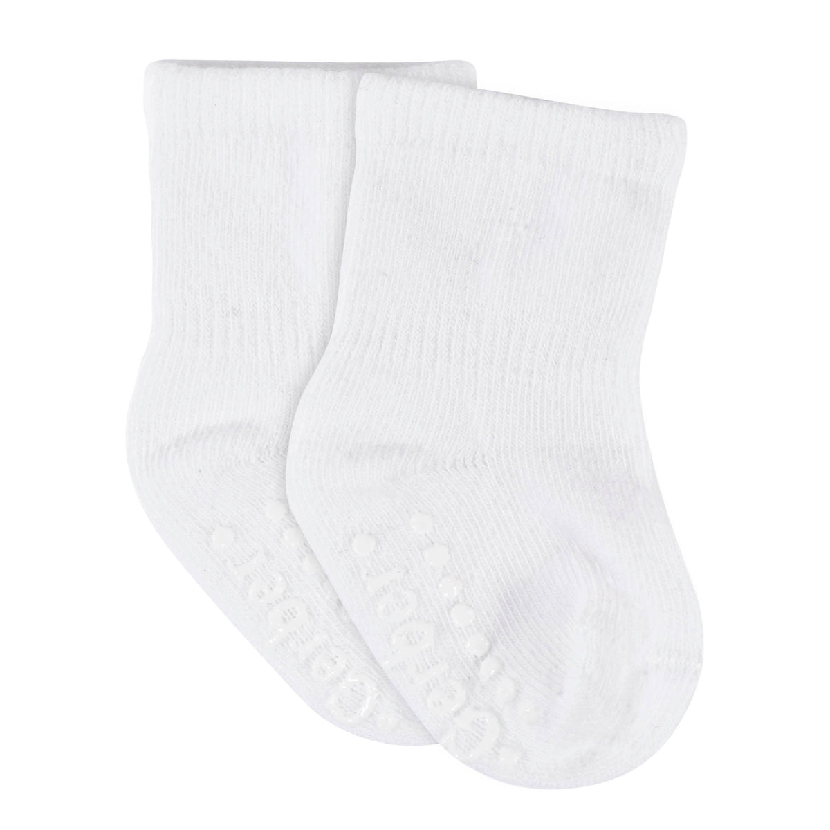 8-Pack Baby & Toddler White Wiggle-Proof Jersey Crew Socks, view 3