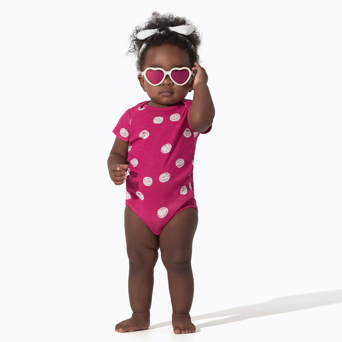 8-Pack Baby Girls Floral Fox Short Sleeve Onesies Bodysuits, view 4
