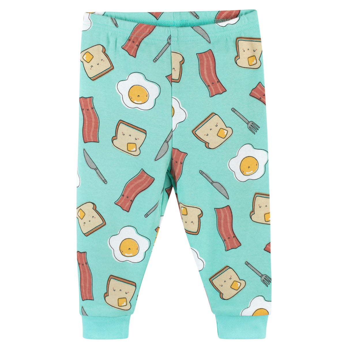 4-Piece Infant & Toddler Neutral Breakfast Snug Fit Cotton Pajamas, view 7