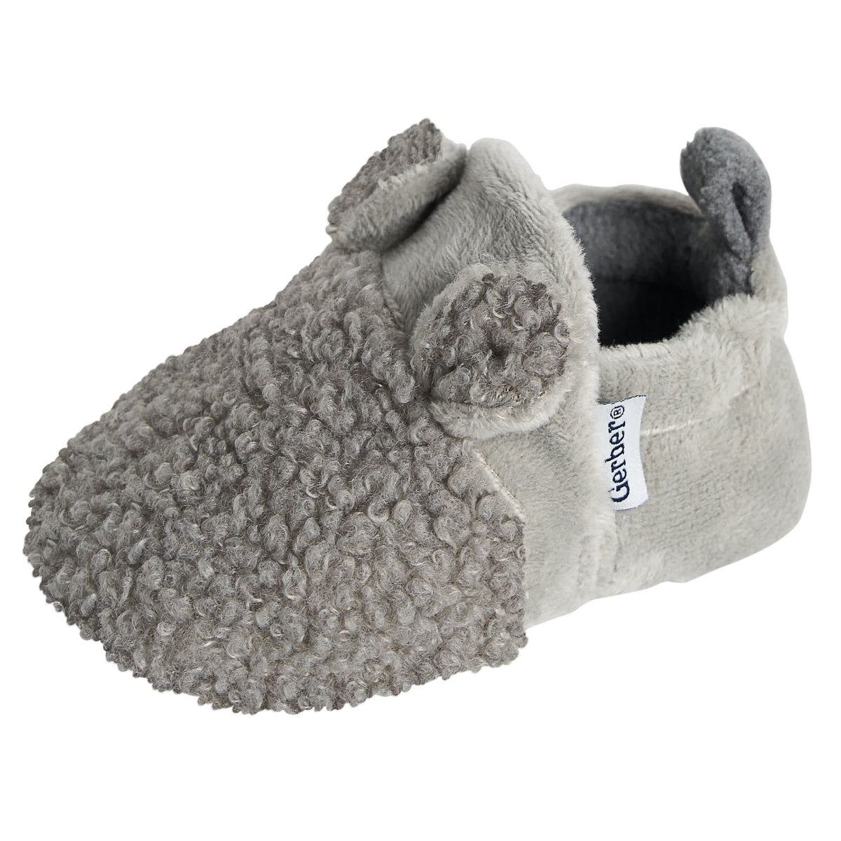 Baby Neutral Gray Sherpa Booties, view 8