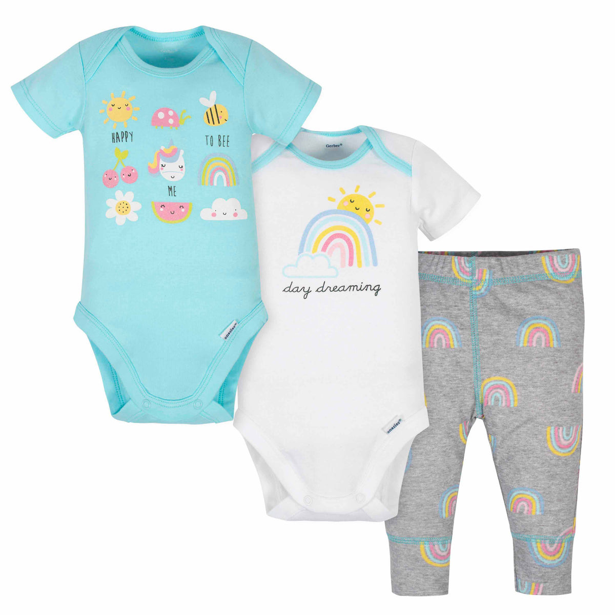 3-Piece Baby Girls Rainbow Take Me Home Set