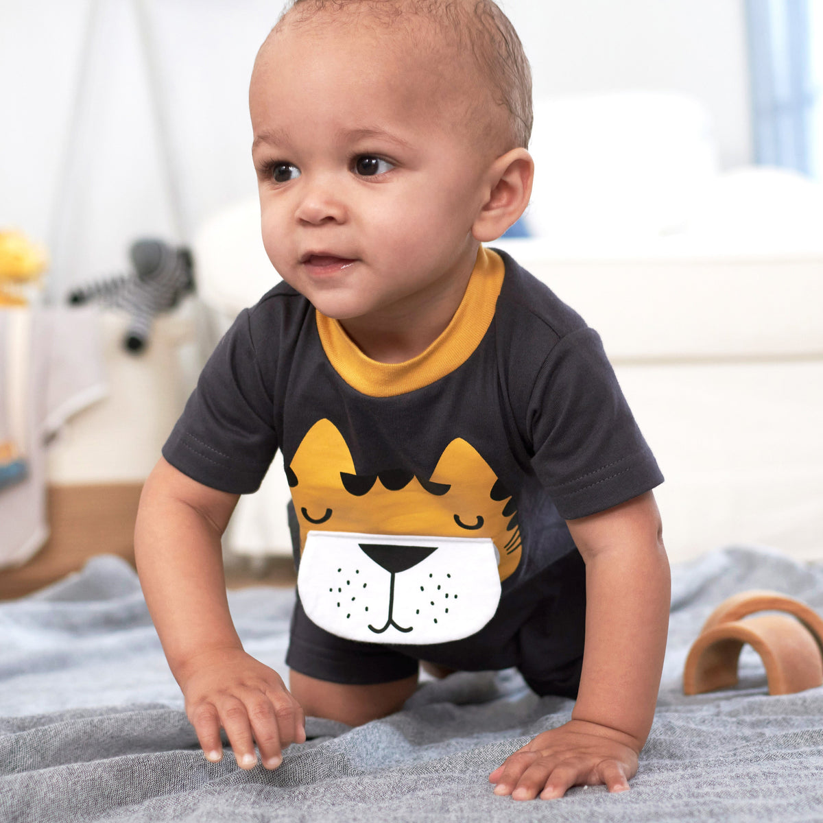 2-Pack Baby Boys Wild at Heart Tiger Rompers, view 2
