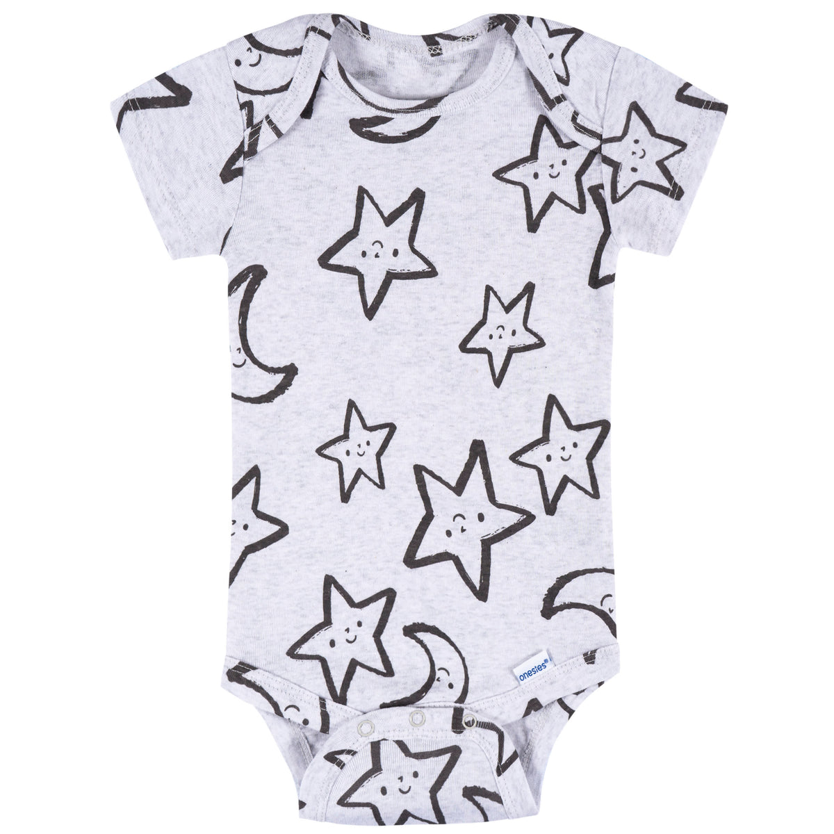 8-Pack Baby Neutral Awesome Stars Short Sleeve Onesies Bodysuits, view 7