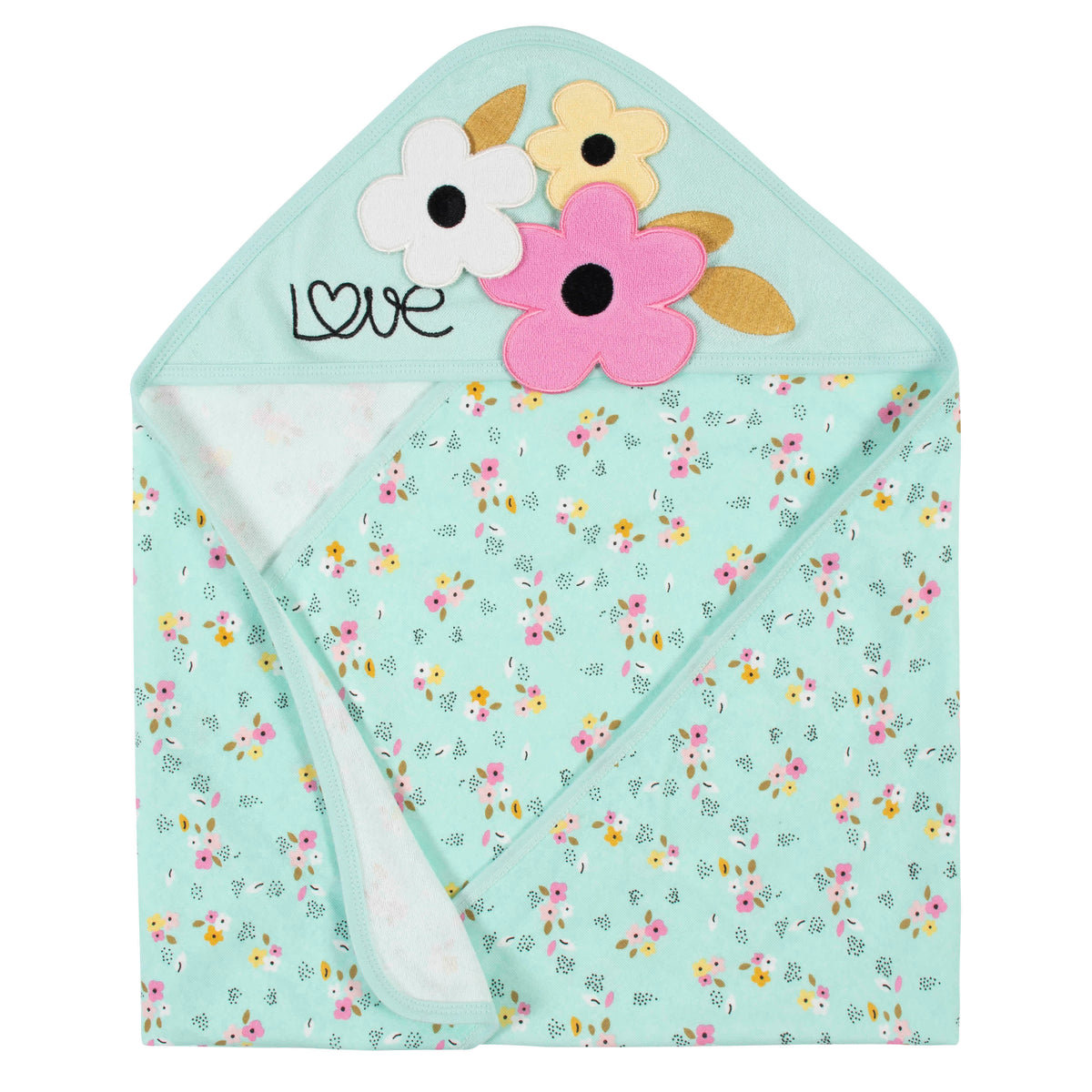 4-Piece Baby Girls Fox Hooded Towel & Washcloths Set, view 2