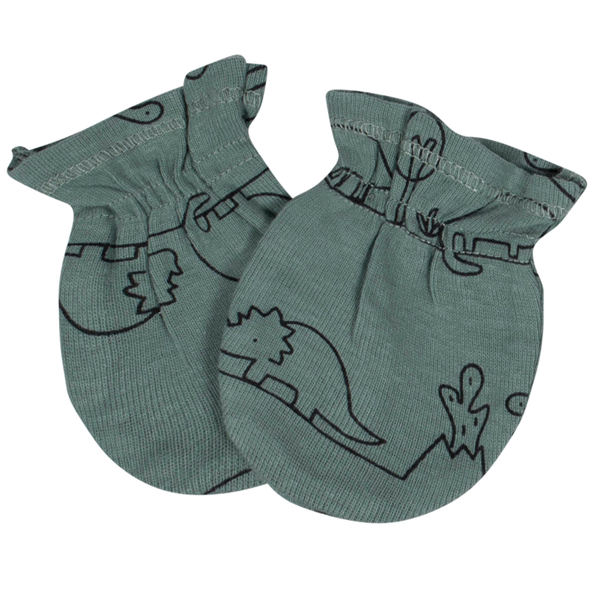 4-Pack Baby Boys Dinosaur No Scratch Mittens, view 2