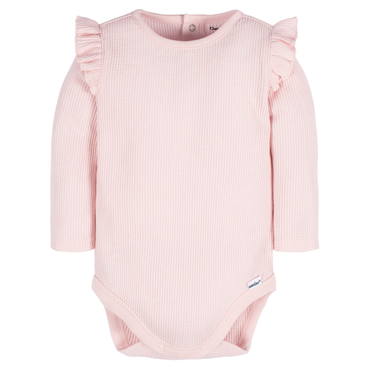2-Pack Baby Girls Pink & Gray Long Sleeve Onesies Bodysuits, view 2