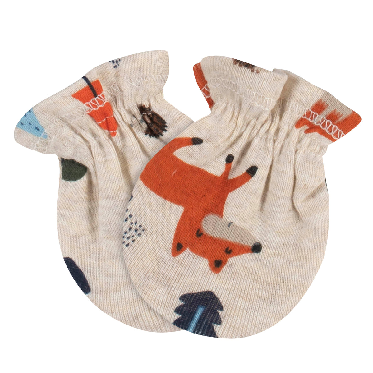 3-Pack Baby Boys Fox No Scratch Mittens, view 2
