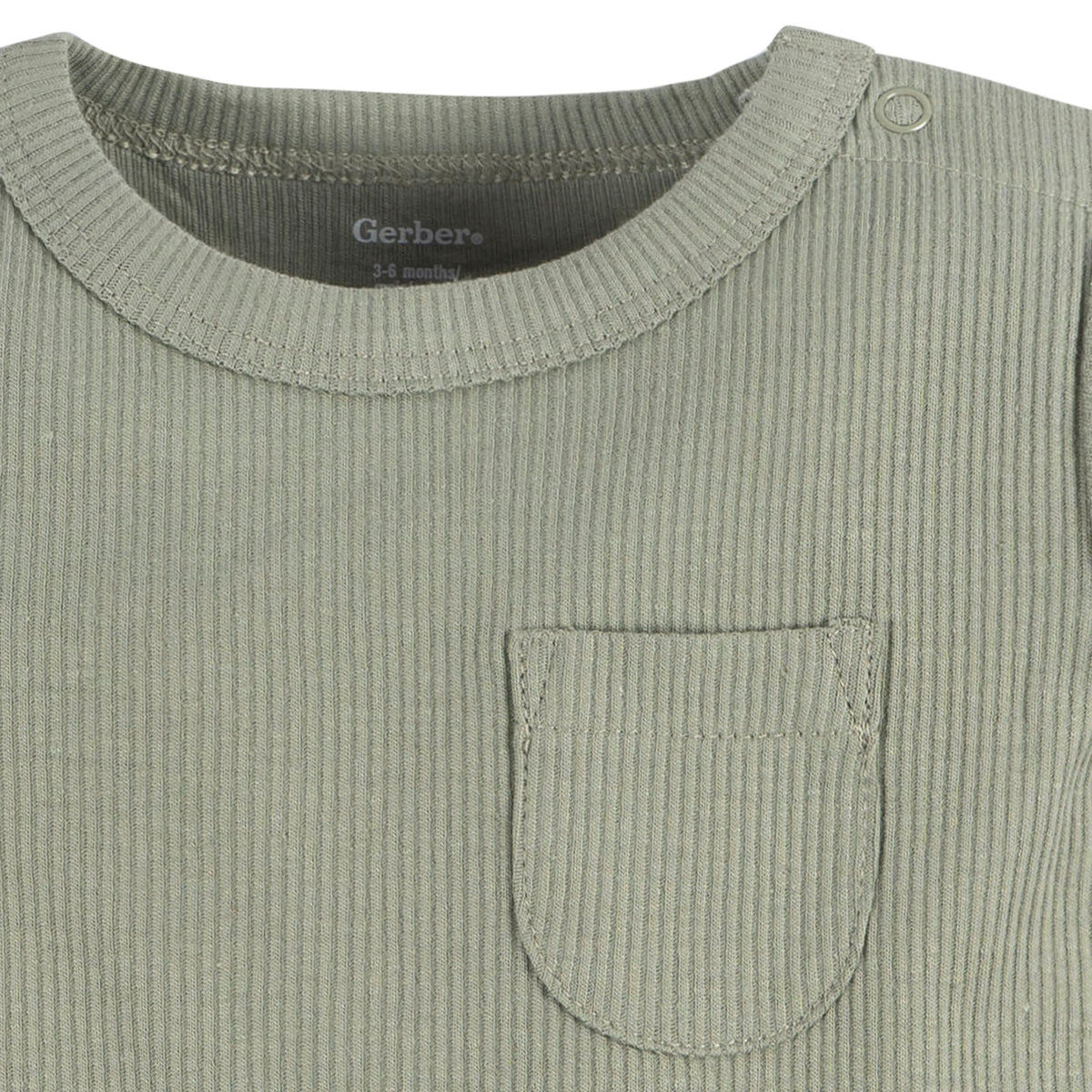 2-Piece Baby Boys Olive Bodysuit and Shorts, view 3