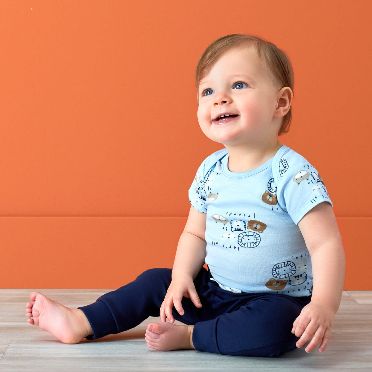 3-Pack Baby Boys Lion Short Sleeve Onesies Bodysuits, view 2