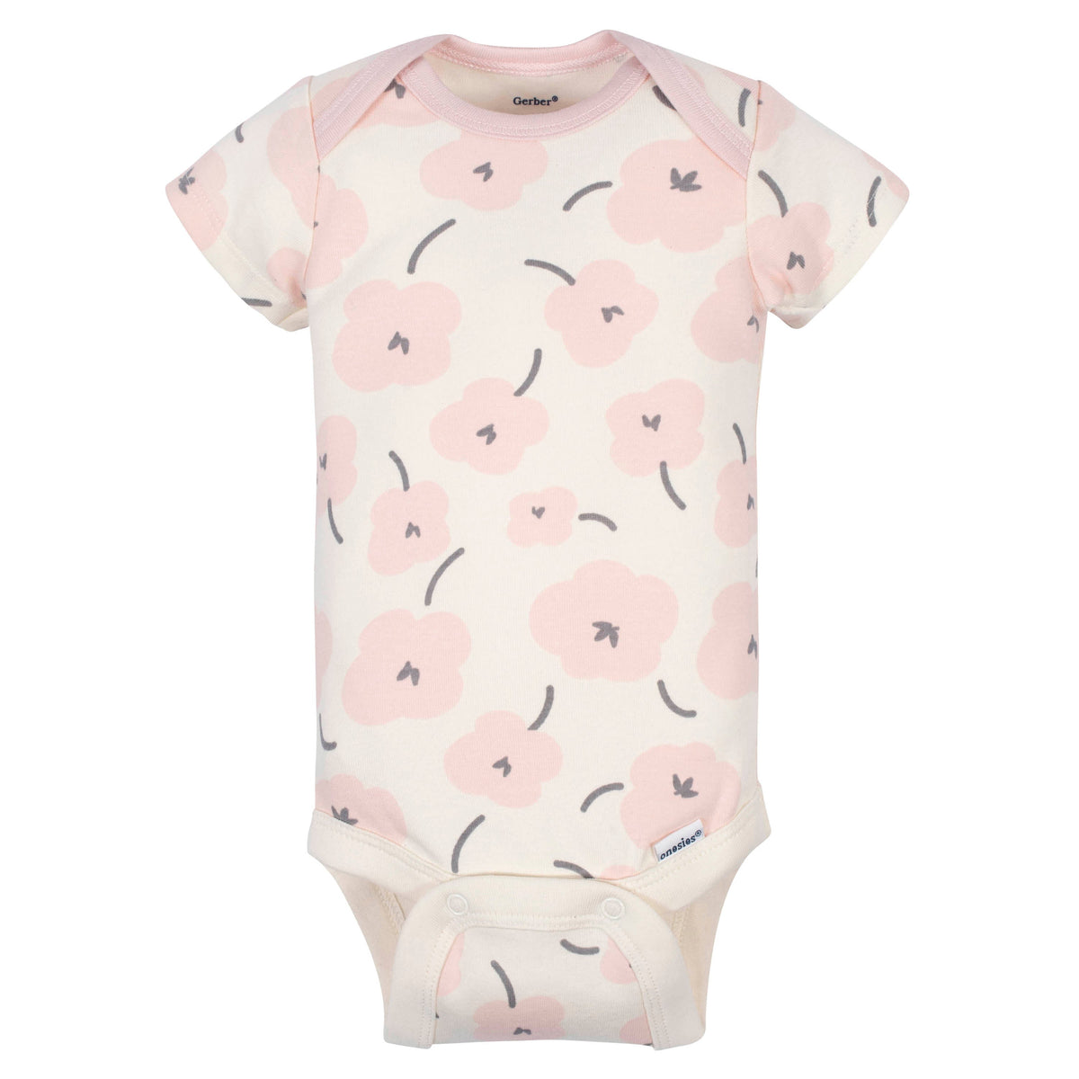 3-Pack Baby Girls Bunny Onesies Bodysuits, view 2