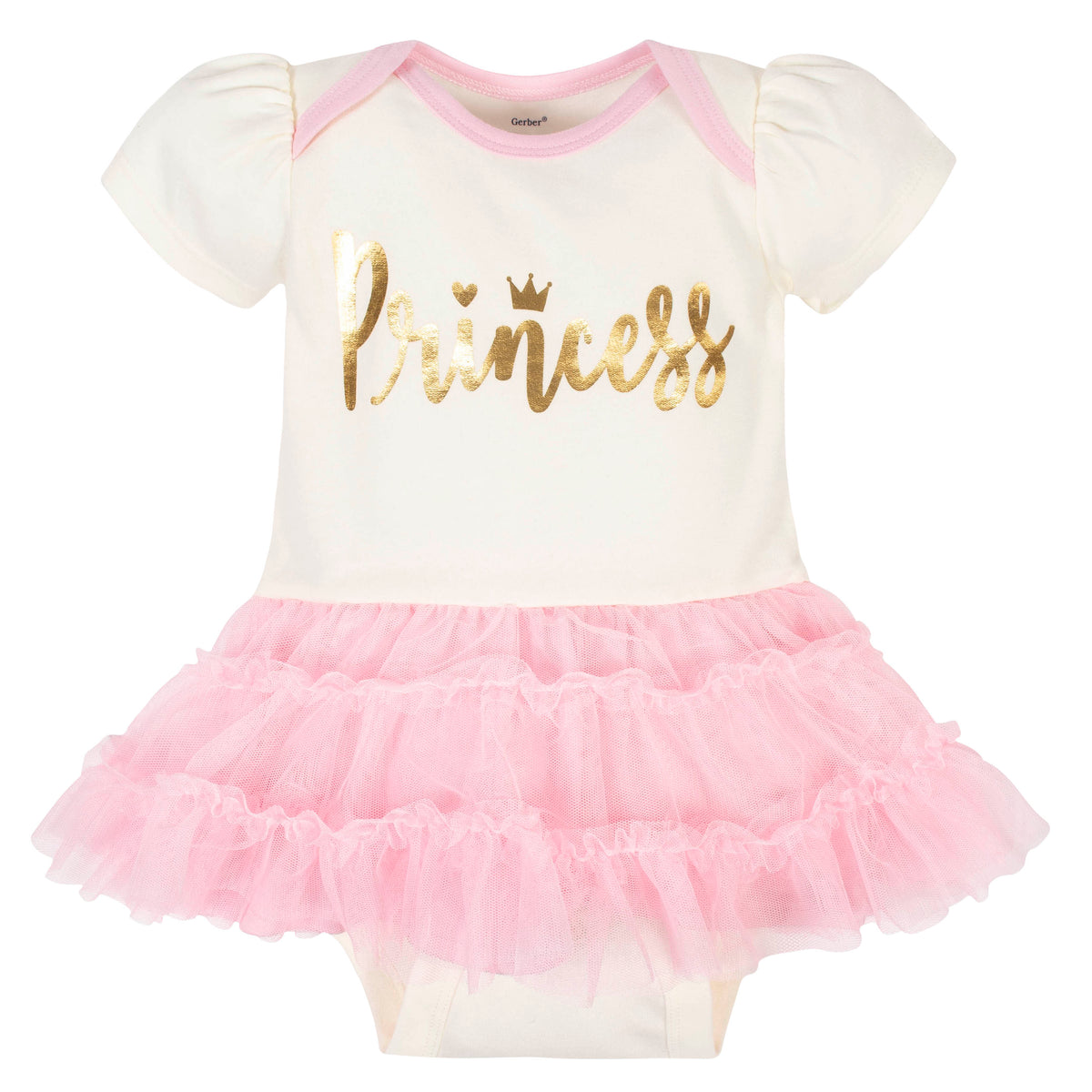 2-Piece Baby Girls Princess Tutu Bodysuit and Cap Set, view 2