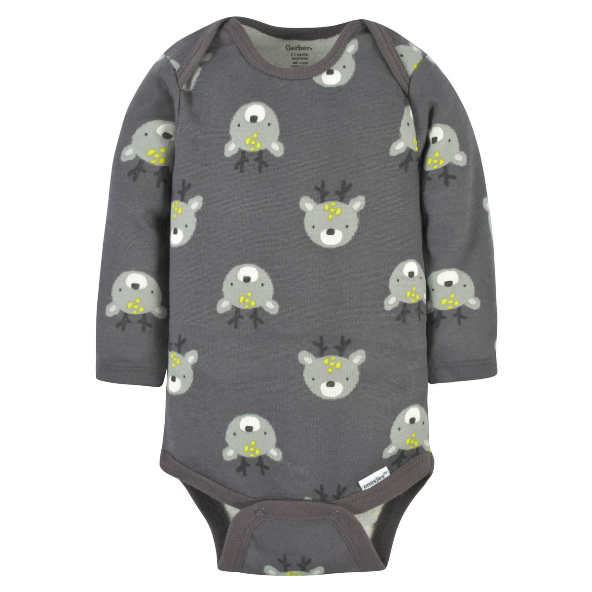 3-Pack Baby Boys Deer Long Sleeve Onesies Bodysuits, view 3