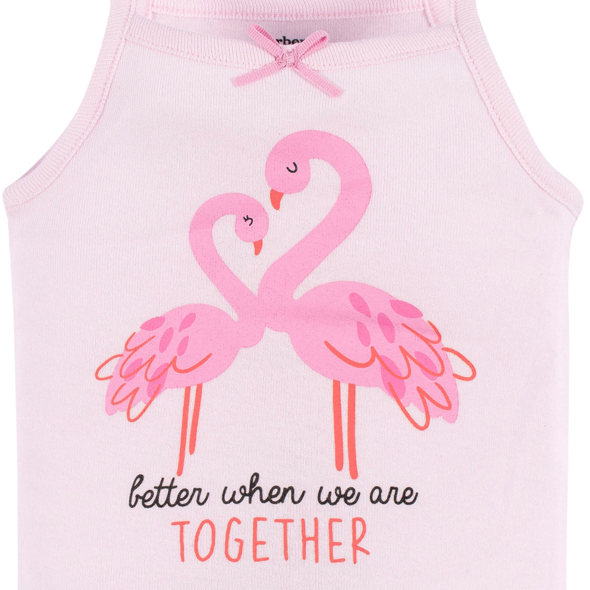 4-Pack Baby Girls Flamingo Fun Sleeveless Onesies Bodysuits, view 4