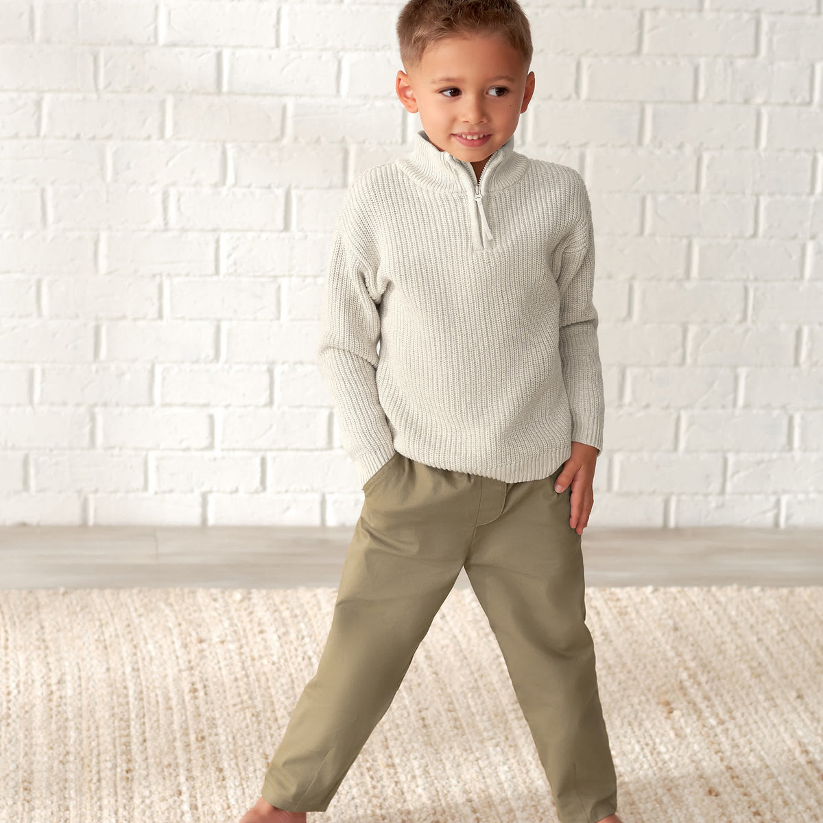 Infant & Toddler Boys Tan Canvas Pants, view 5