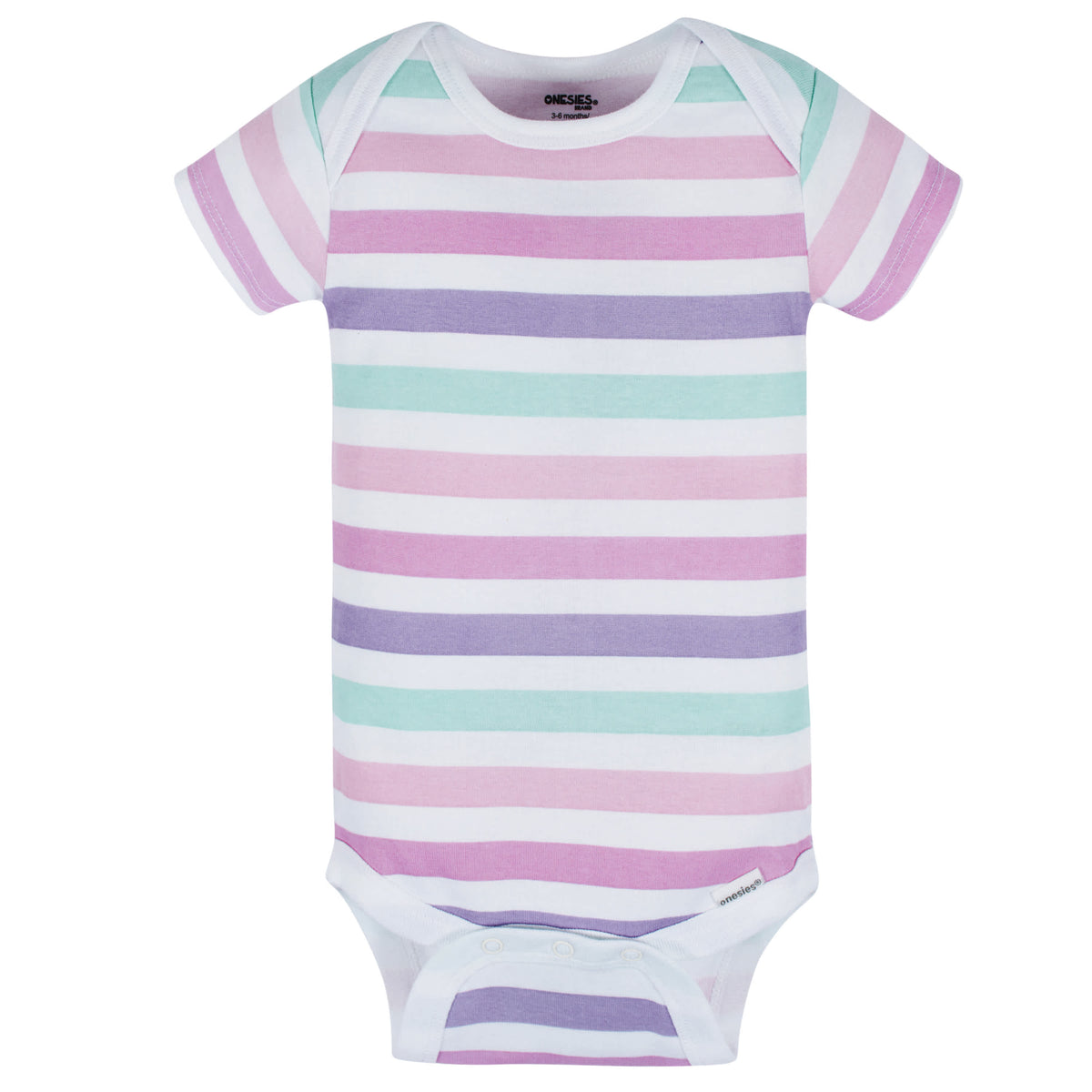 8-Pack Baby Girls Rainbow Floral Short Sleeve Onesies Bodysuits, view 7