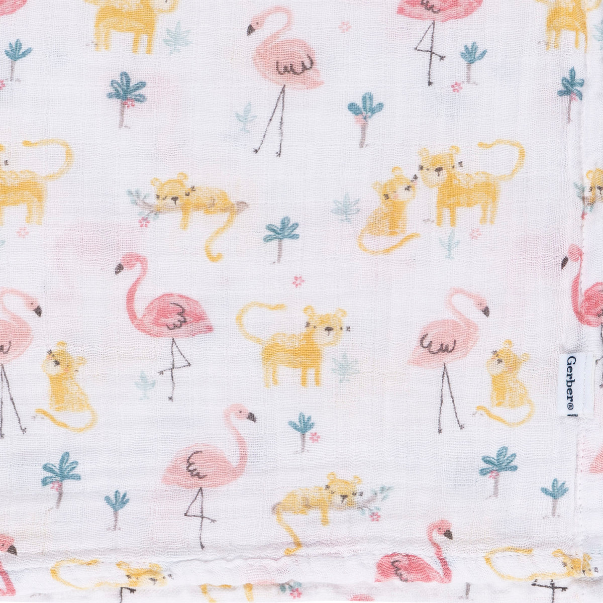 2-Pack Baby Girls Animal Geo Muslin Blanket, view 5