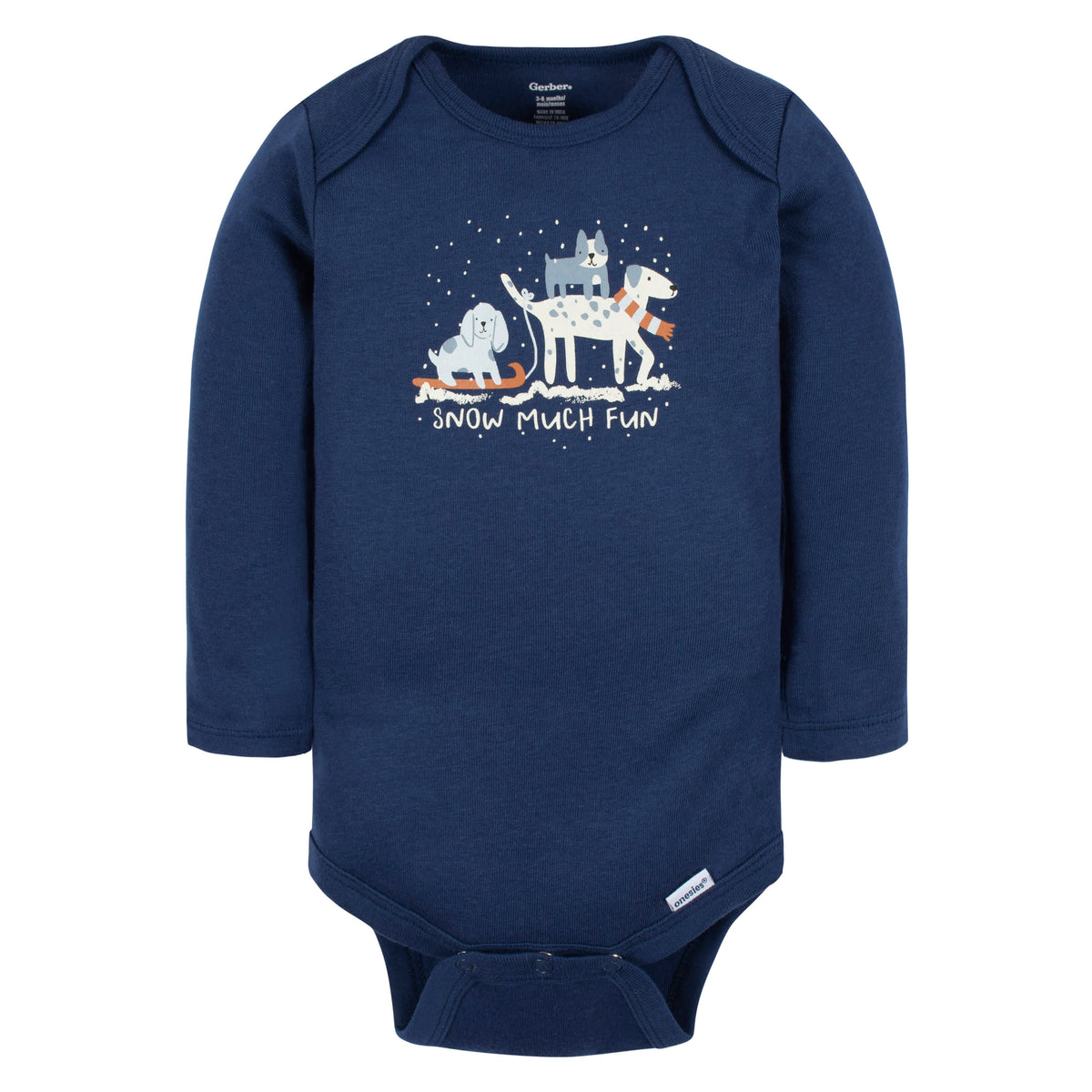 6-Pack Baby Boys Snow Much Fun Long Sleeve Onesies Bodysuits, view 4