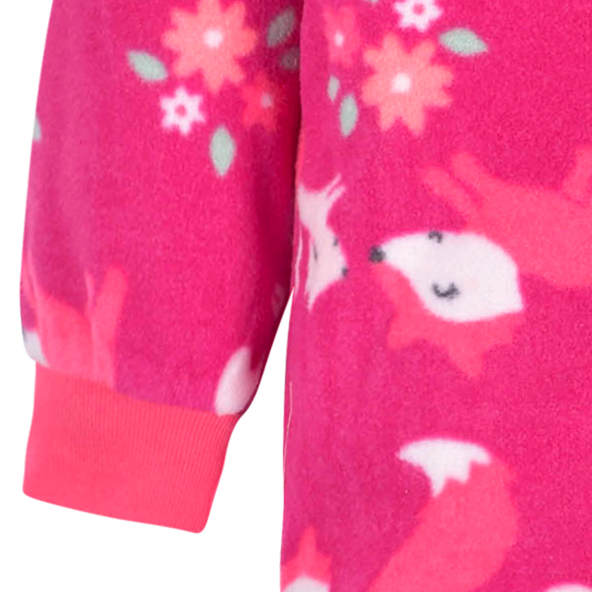 2-Pack Baby & Toddler Girls Pink Fox Fleece Pajamas, view 6