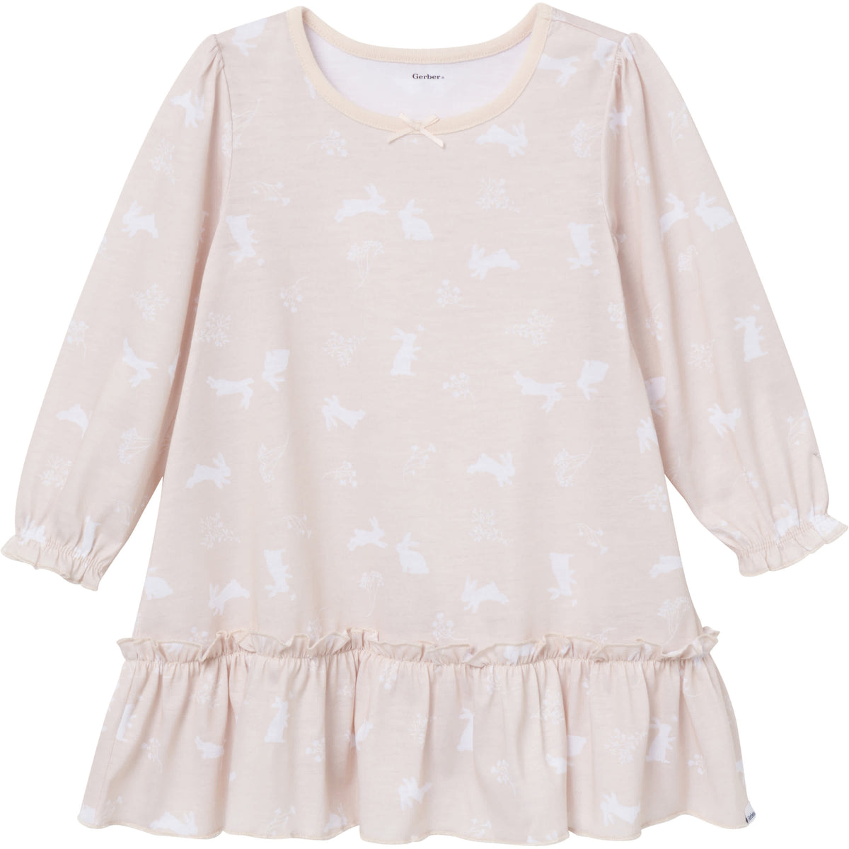 2-Pack Toddler Girls Bunny Long Sleeve Nightgowns, view 4
