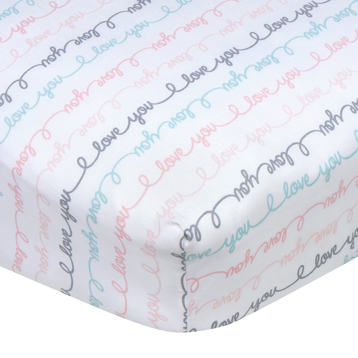 Baby Girls I Love You Fitted Crib Sheet