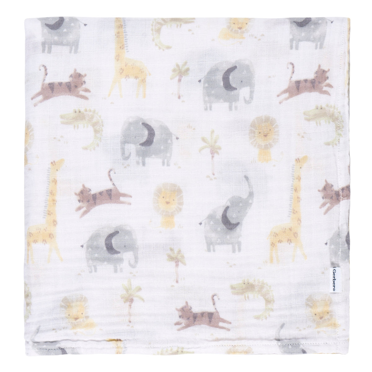 2-Pack Baby Neutral Animal Geo Muslin Blanket, view 3