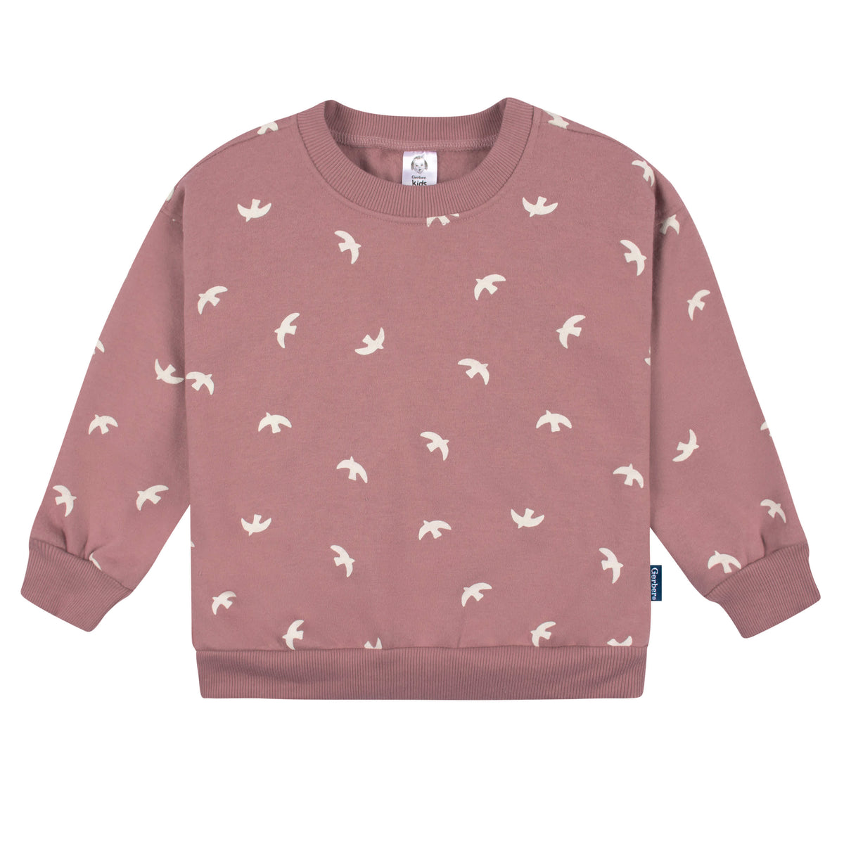 2-Piece Infant and Toddler Girls Birds Sweatshirt & Pant Set, view 2