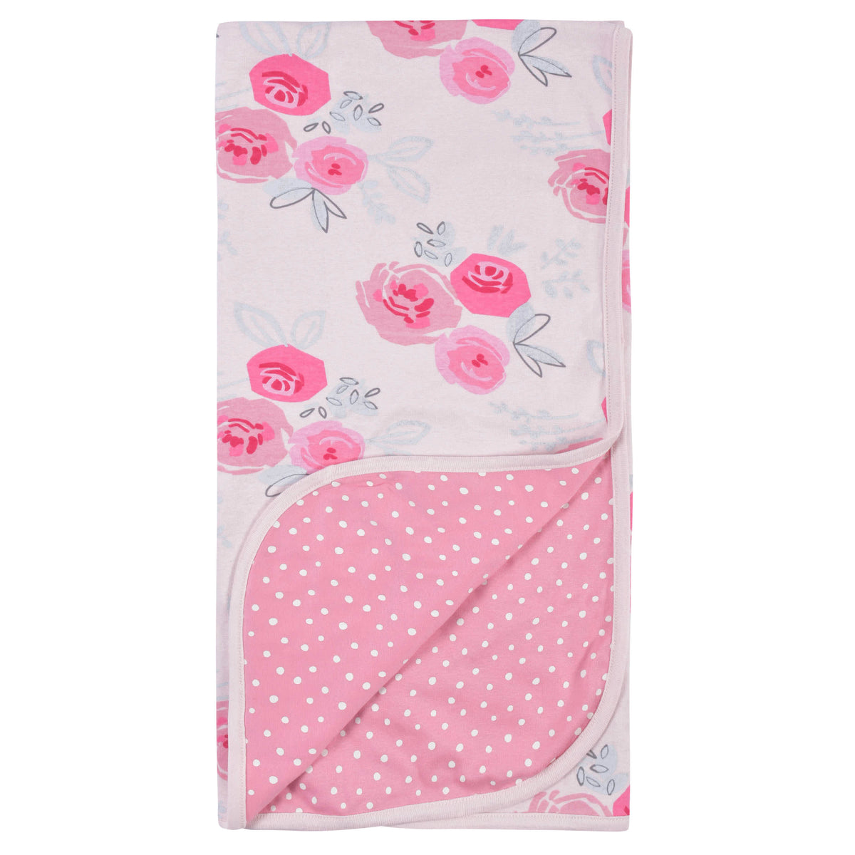 Baby Girls Roses Reversible Baby Blanket